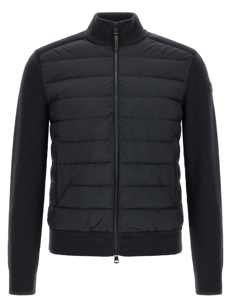 Moncler Blue Leather Cardigan