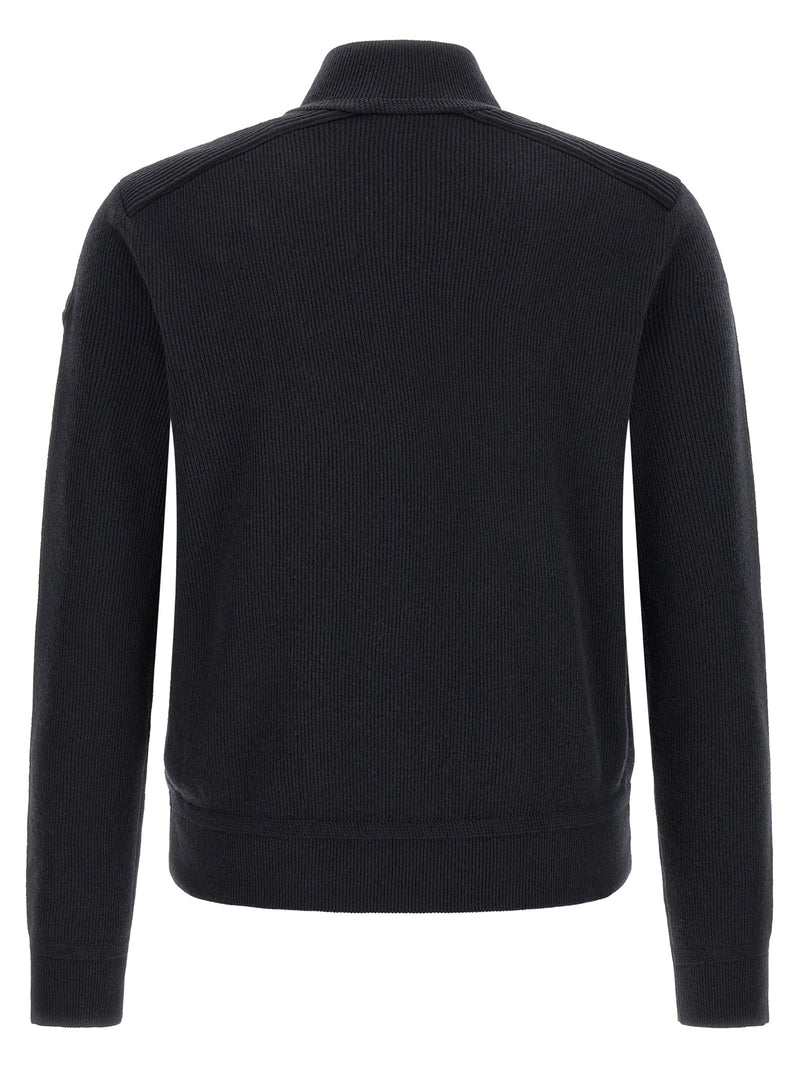 Moncler Blue Leather Cardigan