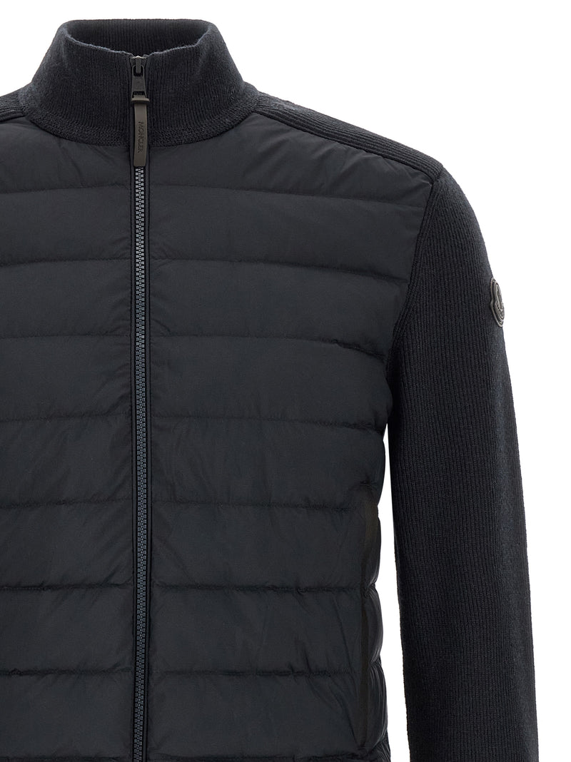 Moncler Blue Leather Cardigan