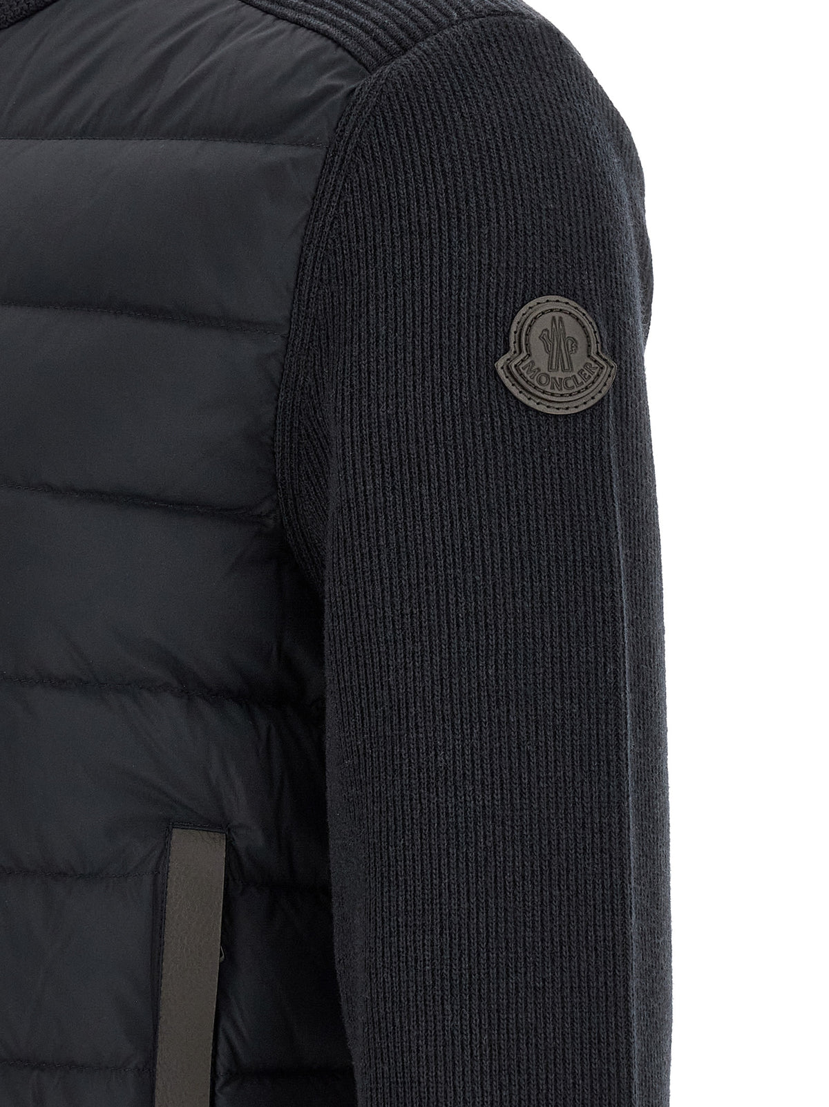 Cardigan Moncler en cuir bleu