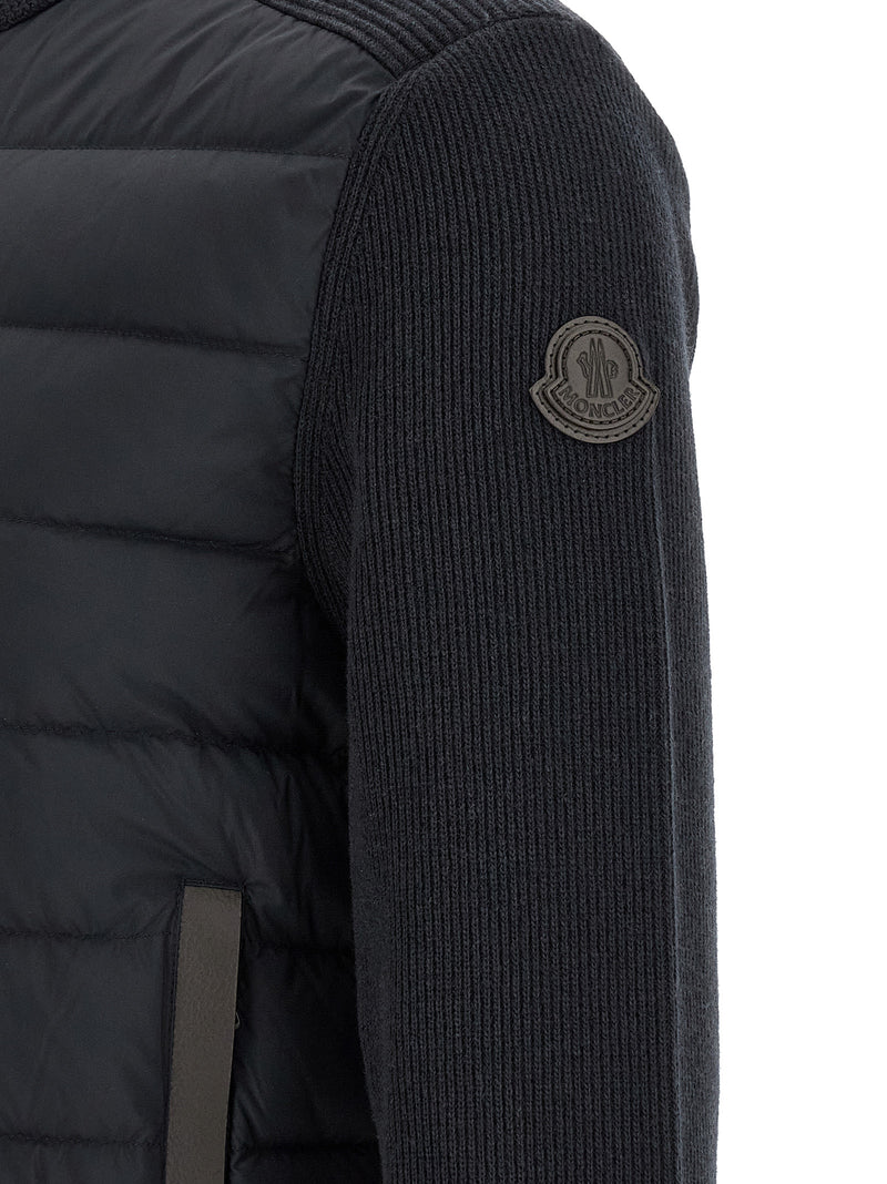 Moncler Blue Leather Cardigan