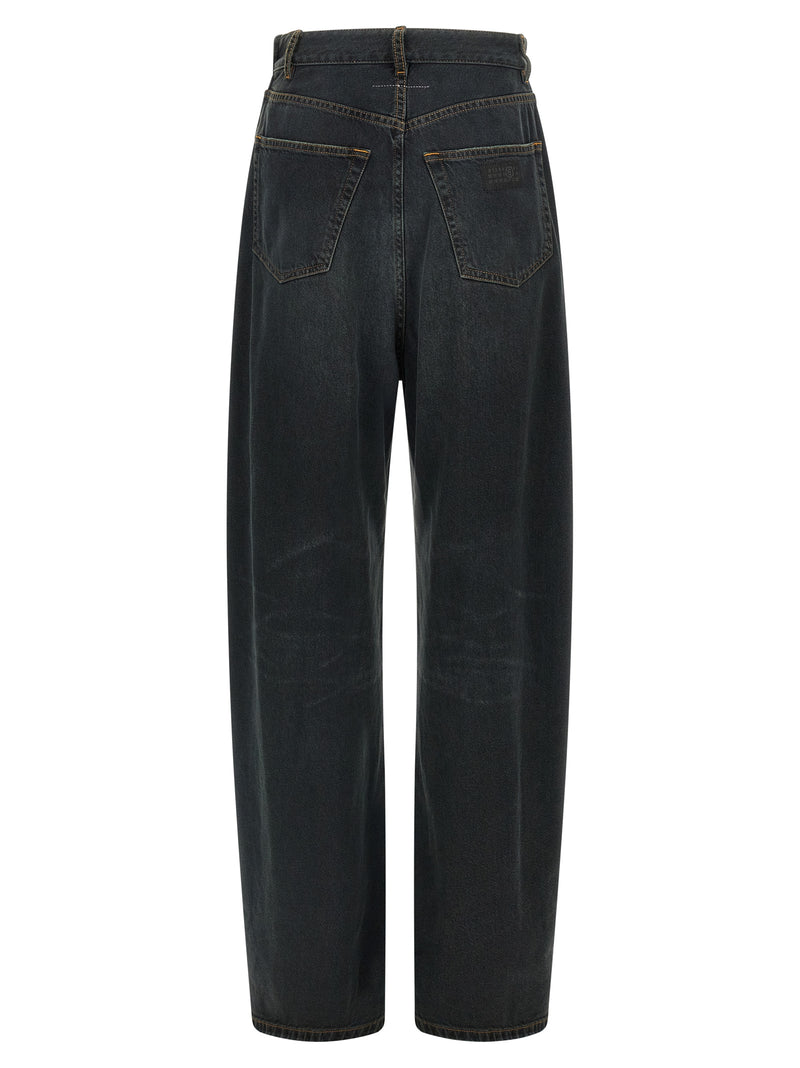 MM6 Maison Margiela Blue Cotton Flared Jeans