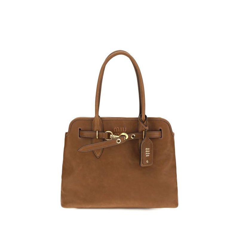 Miu Miu Brown Calf Leather Bos Taurus Shoulder Bag