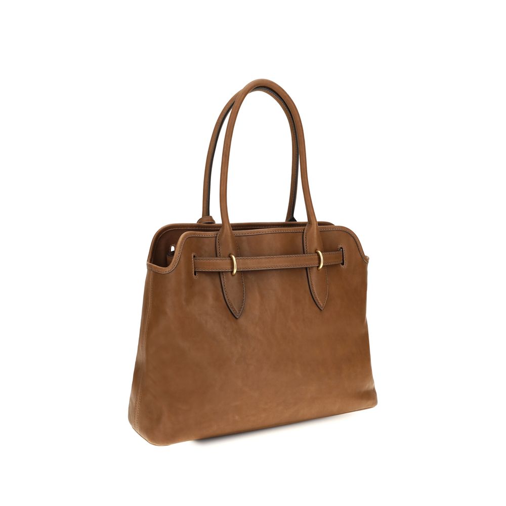 Sac porté épaule Miu Miu en cuir de veau marron Bos Taurus