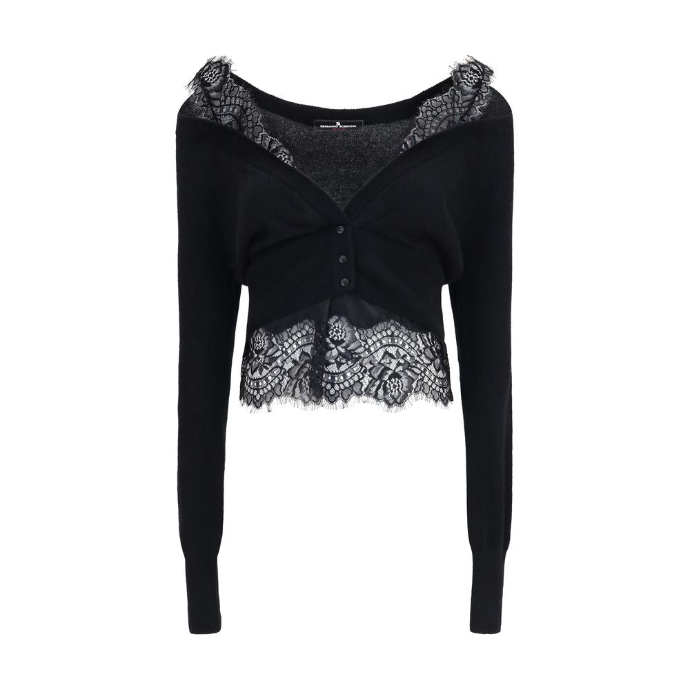 Cardigan noir en cachemire Ermanno Scervino