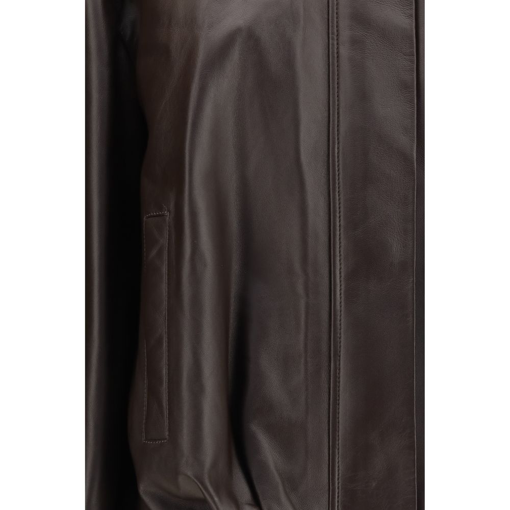 Blouson d'aviateur en cuir marron Arma