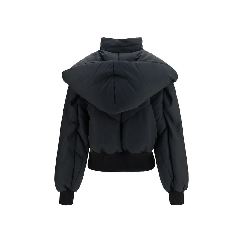 The Attico Black Cotton Full-Length Jacket