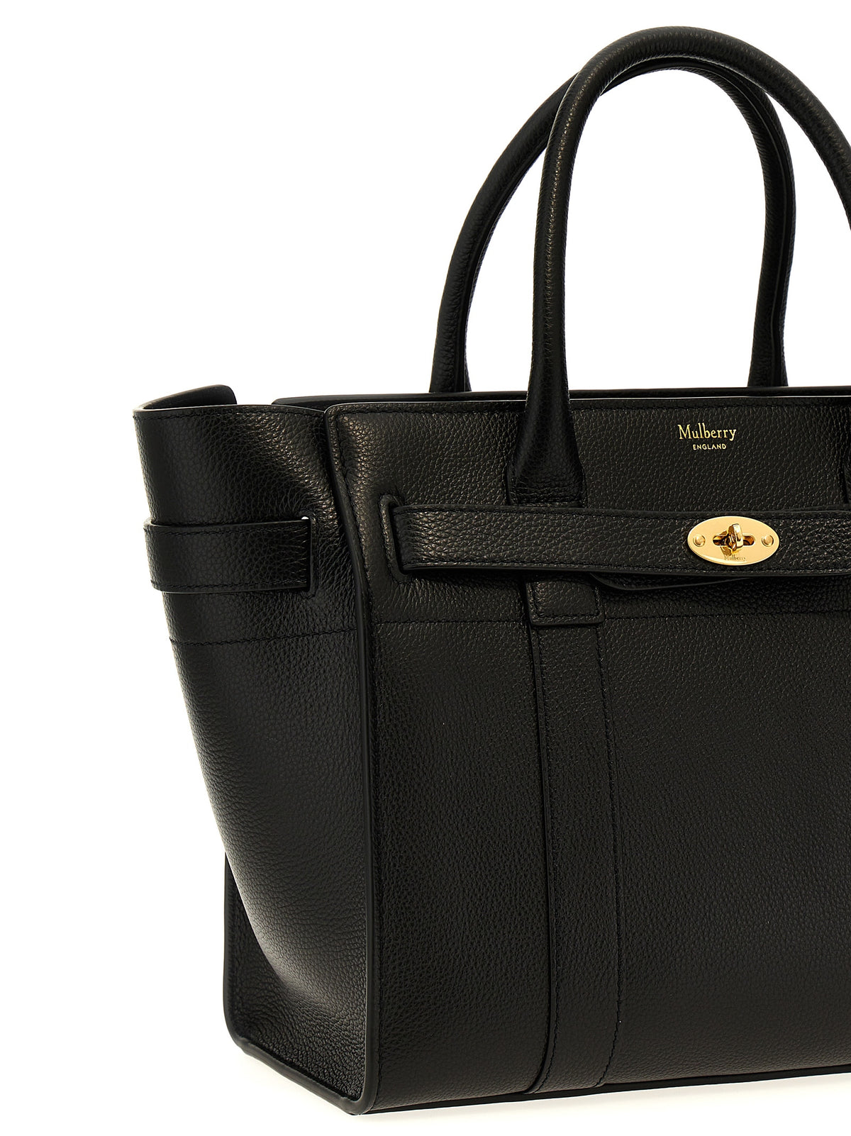 Sac cabas en veau noir Mulberry