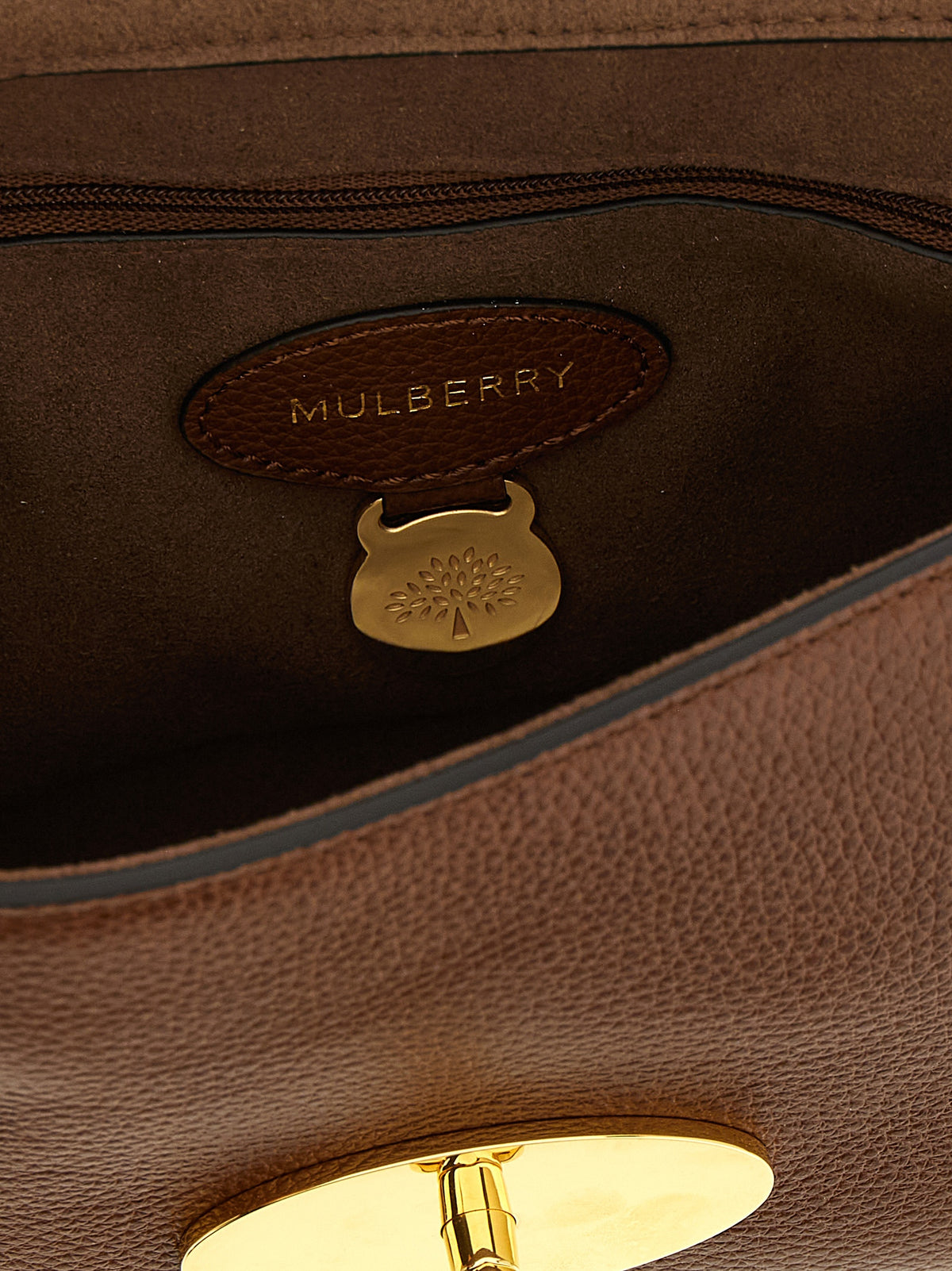 Sac bandoulière en cuir bovin marron Mulberry