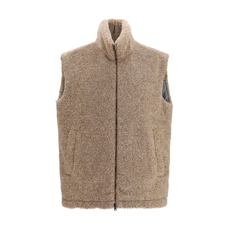 Herno Beige Polyester Sleeveless Jacket