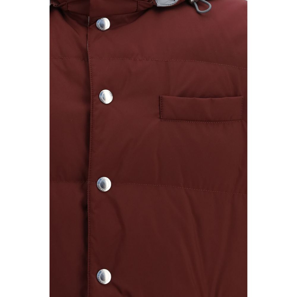 Veste sans manches en polyester bordeaux Brunello Cucinelli
