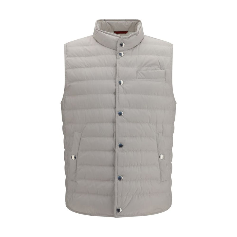 Brunello Cucinelli White Polyester Sleeveless Jacket
