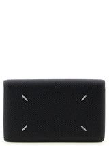 Porte-cartes en cuir de veau noir Maison Margiela