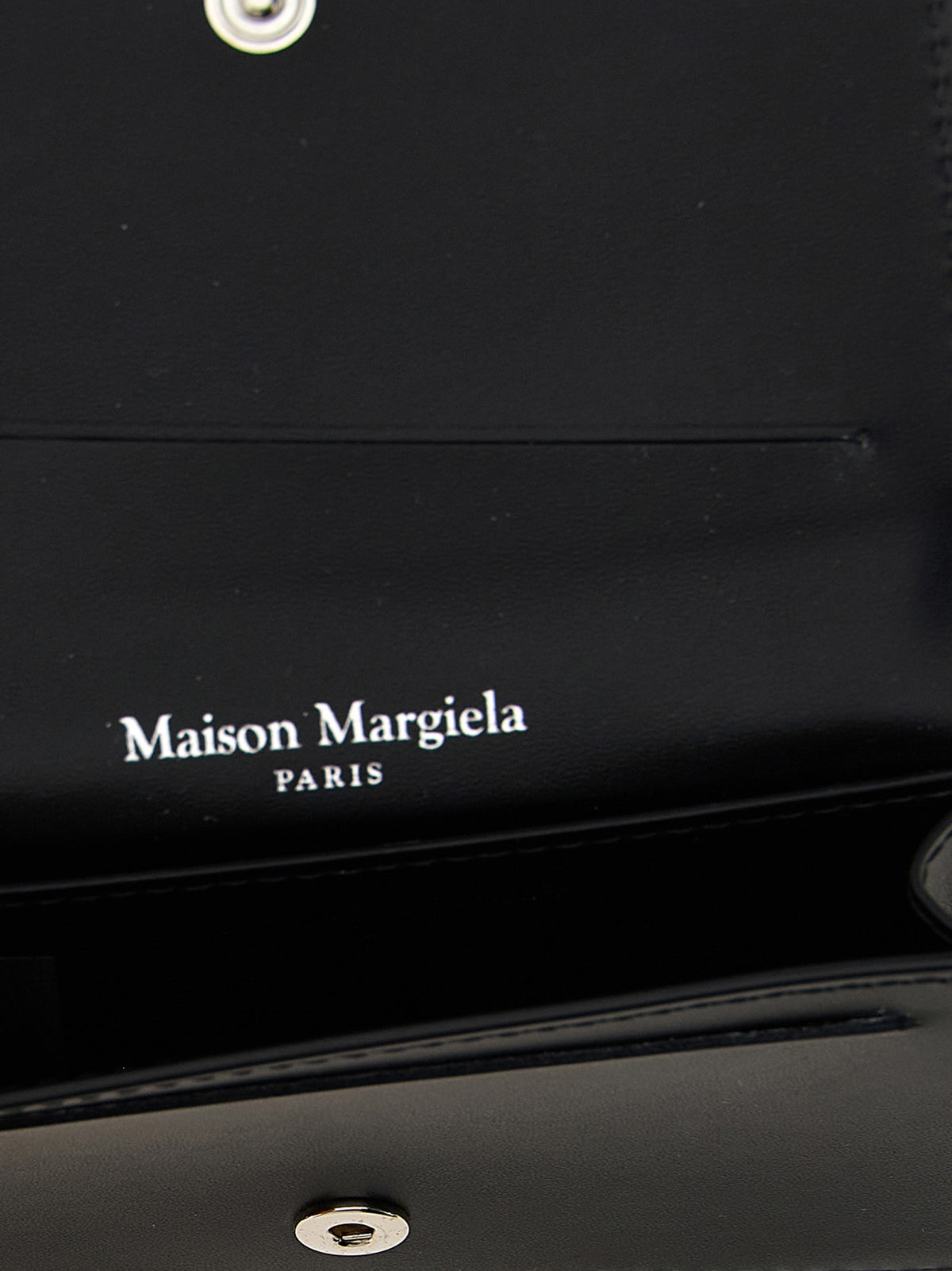 Porte-cartes en cuir de veau noir Maison Margiela