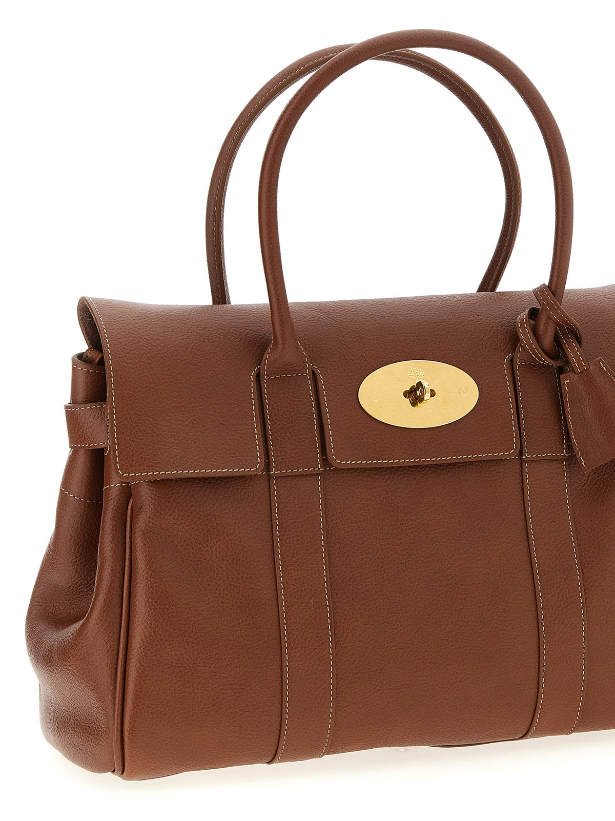 Sac porté épaule en cuir de veau marron Mulberry