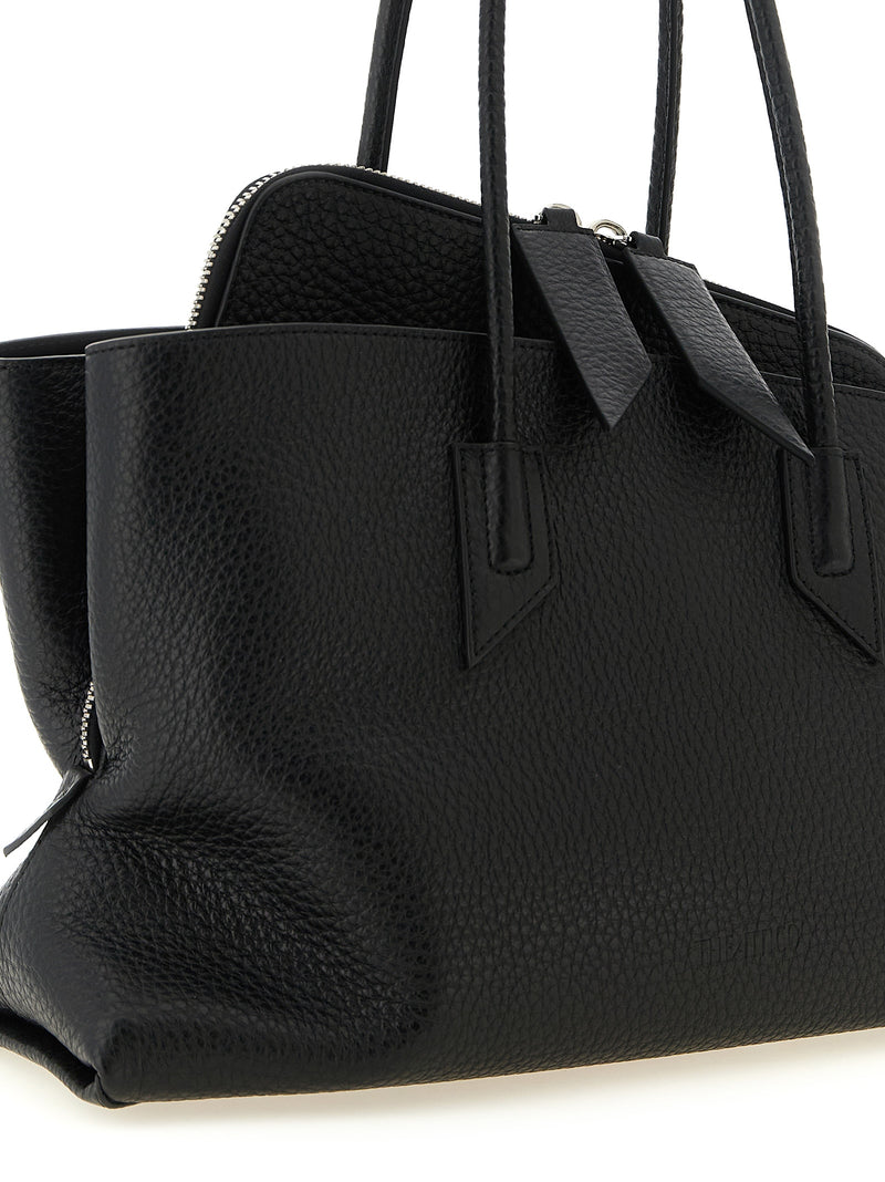 The Attico Black Bovine Leather Shoulder Bag