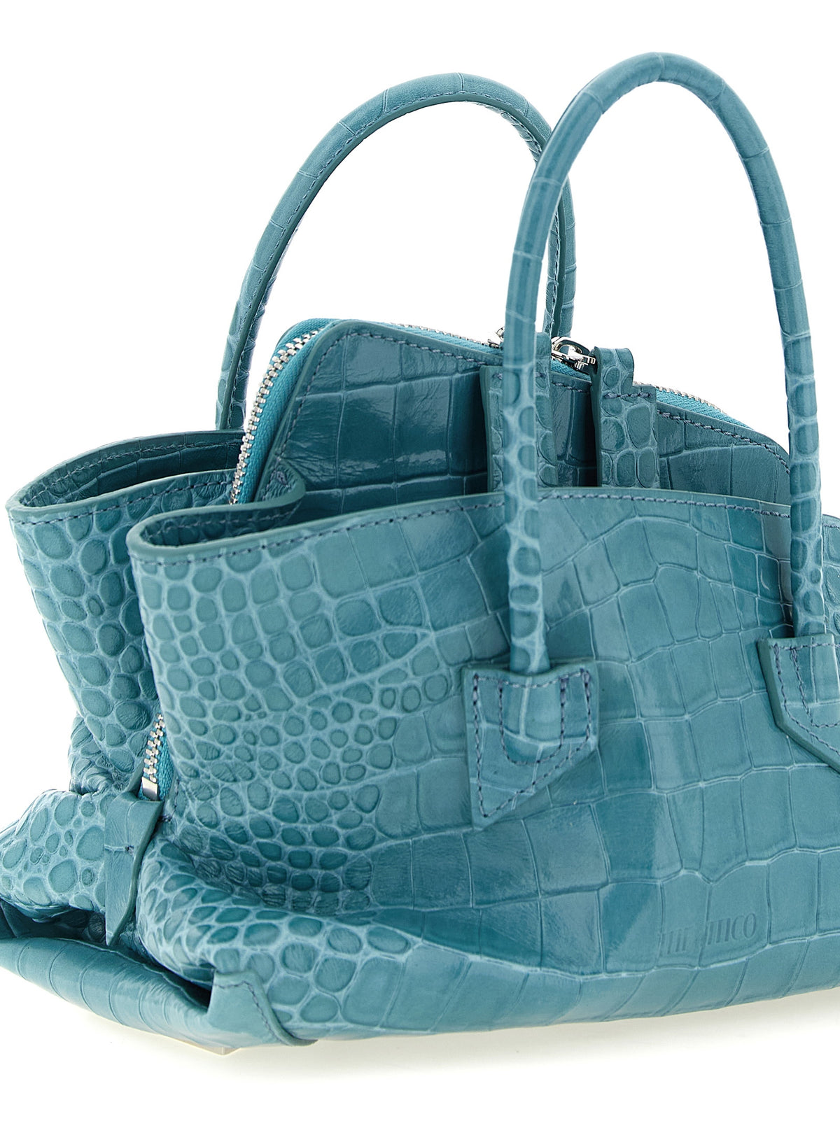Le sac à main en cuir de vachette bleu Attico