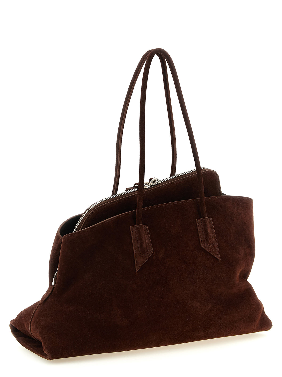 Sac porté épaule The Attico en cuir de vachette marron