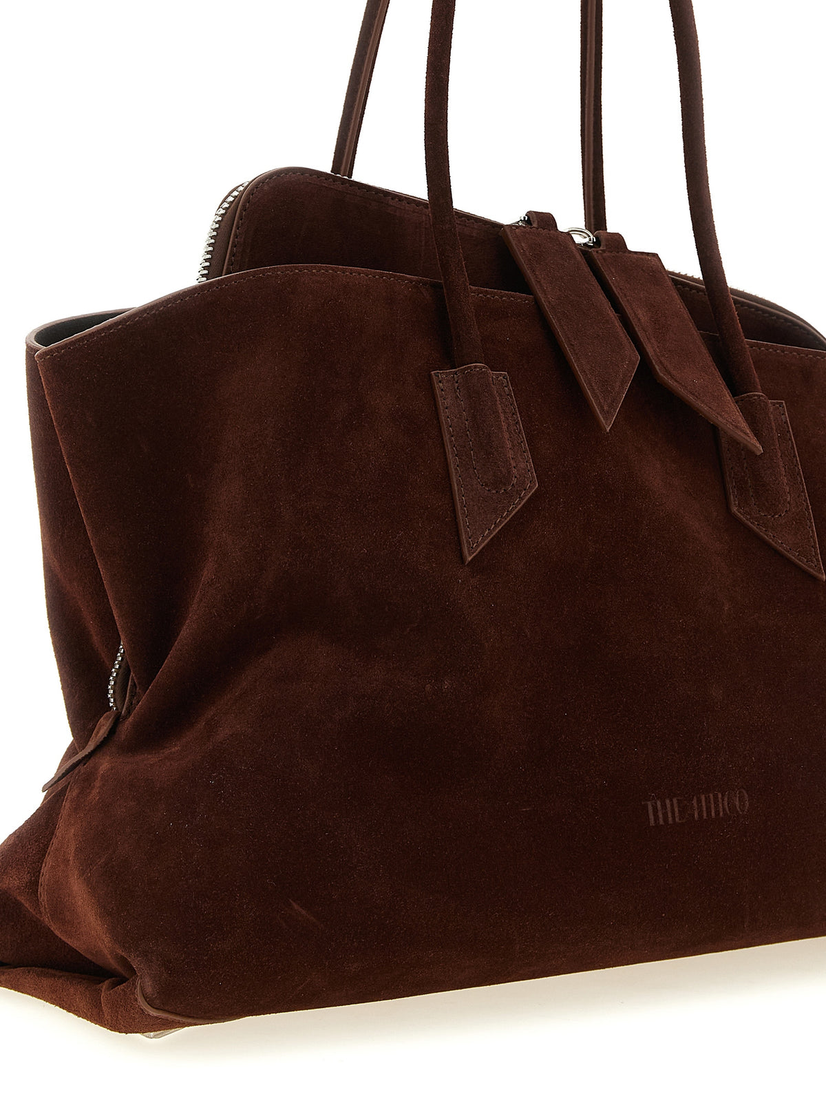 Sac porté épaule The Attico en cuir de vachette marron