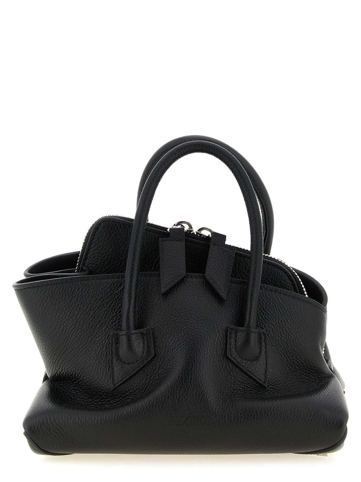 Le sac à main The Attico en cuir de bovin noir
