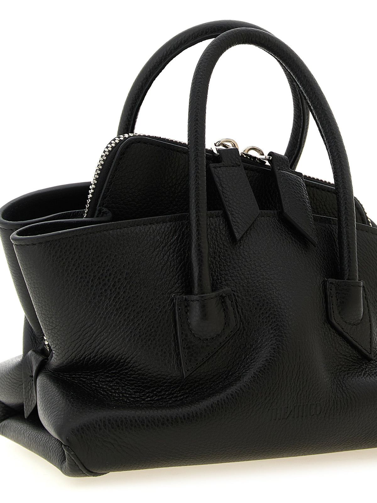 Le sac à main The Attico en cuir de bovin noir