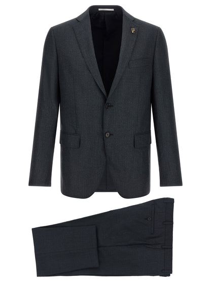 Pal Zileri Gray Polyester Two-Piece Suit