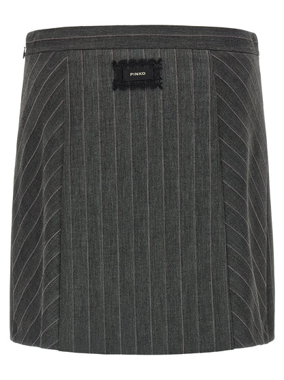 PINKO Gray Polyester Long Skirt