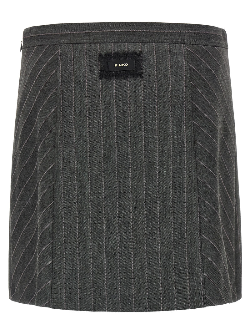 PINKO Gray Polyester Long Skirt
