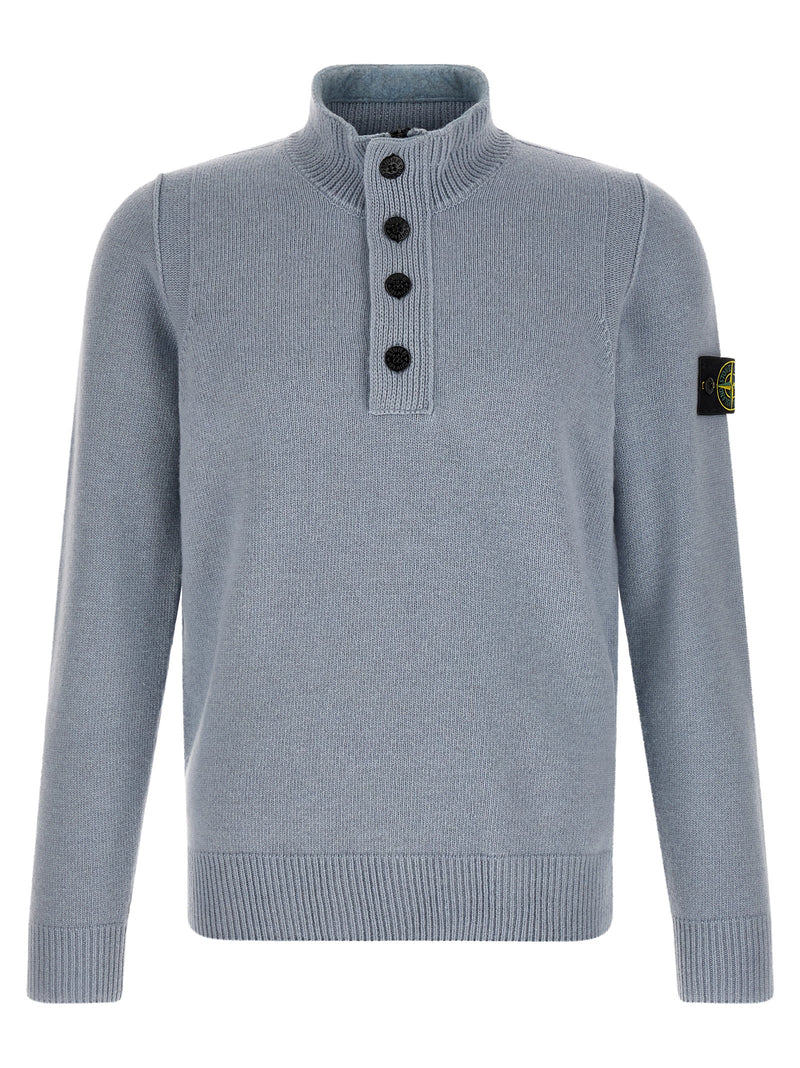 Stone Island Blue Virgin Wool Cardigan