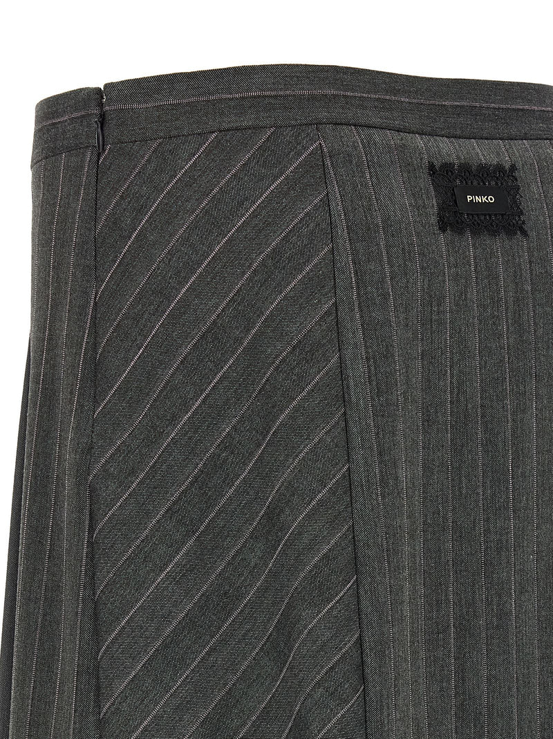 PINKO Gray Polyester Long Skirt