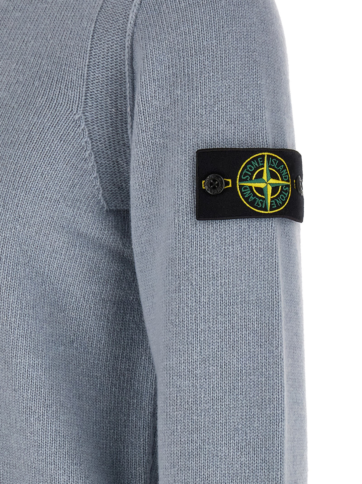 Cardigan Stone Island en Laine Vierge Bleue