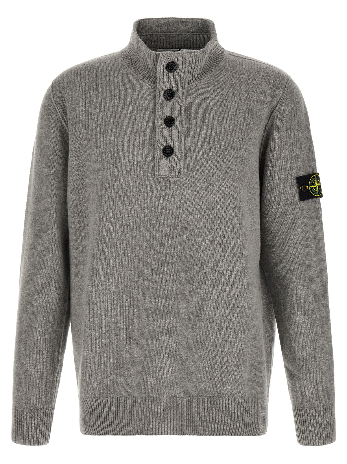 Cardigan Stone Island en Laine Vierge Grise