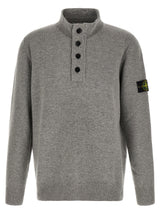 Cardigan Stone Island en Laine Vierge Grise