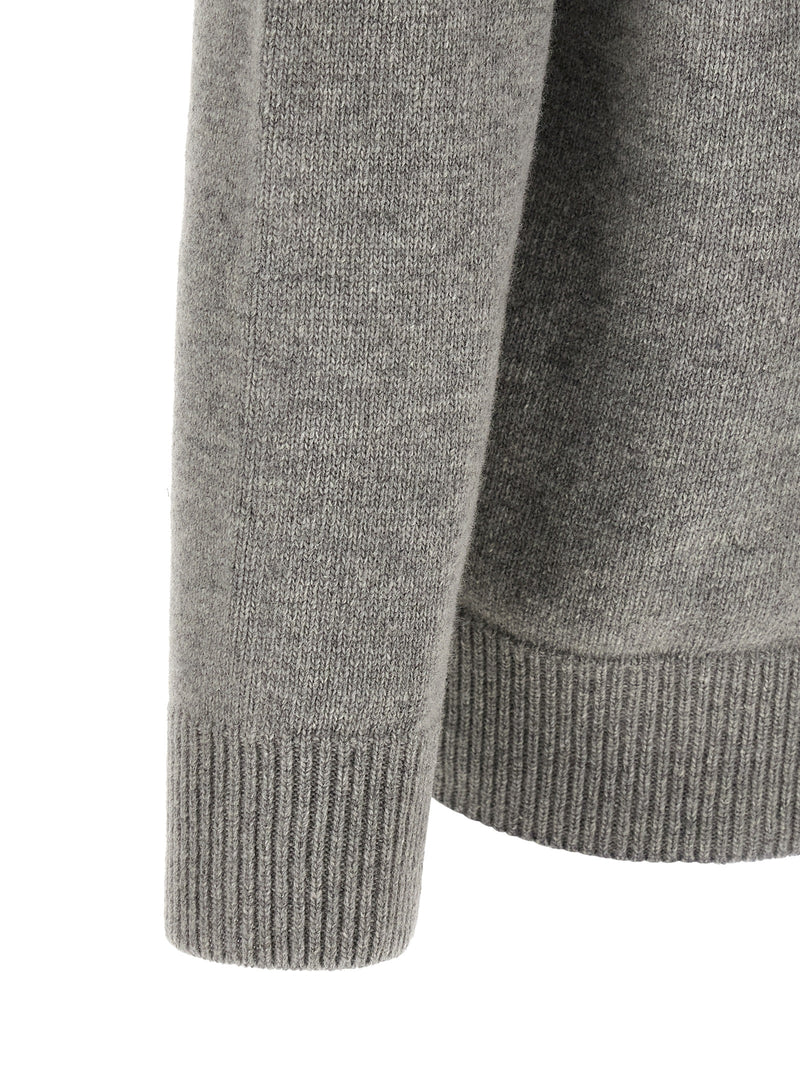 Stone Island Gray Virgin Wool Cardigan