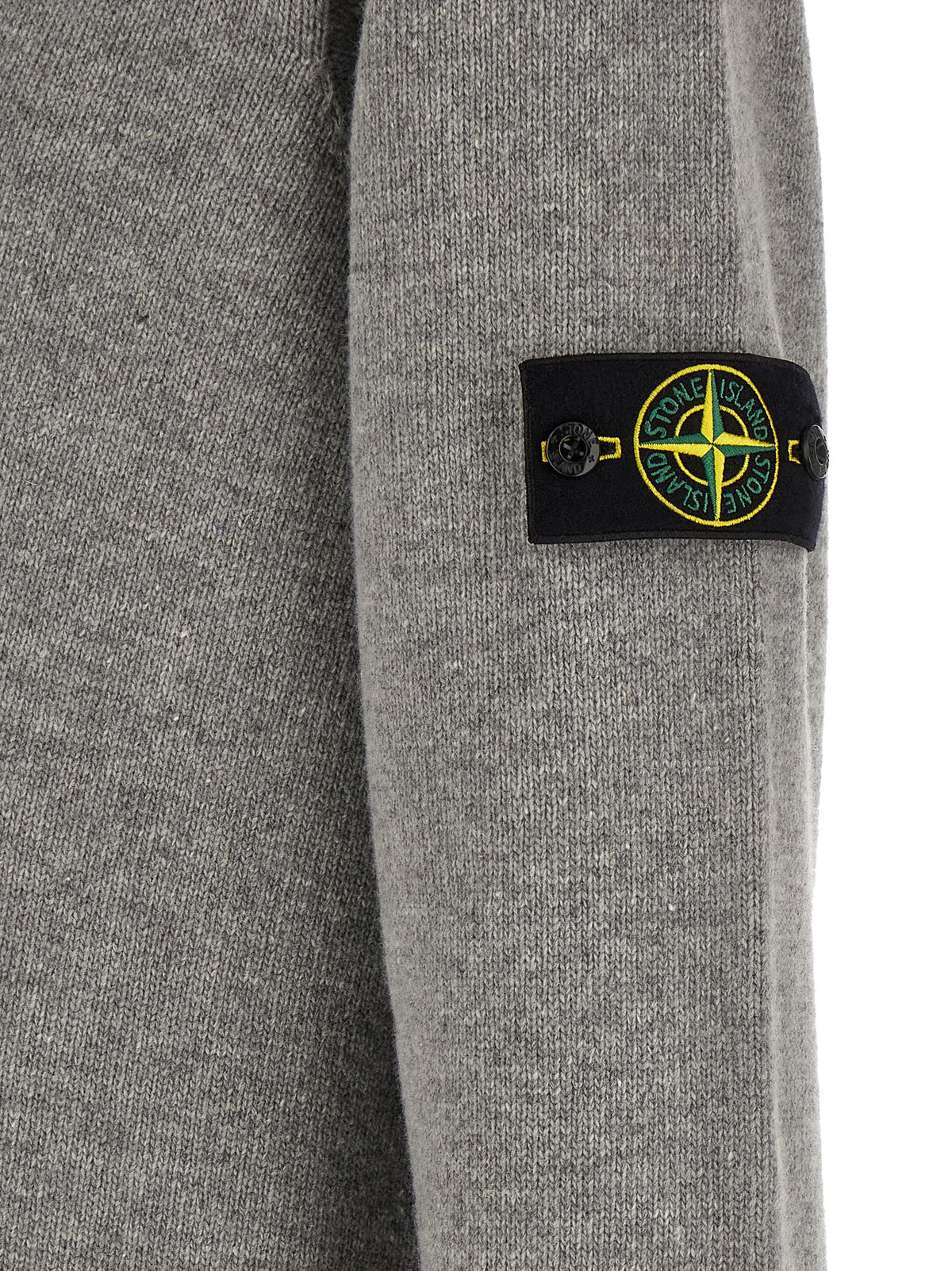 Cardigan Stone Island en Laine Vierge Grise