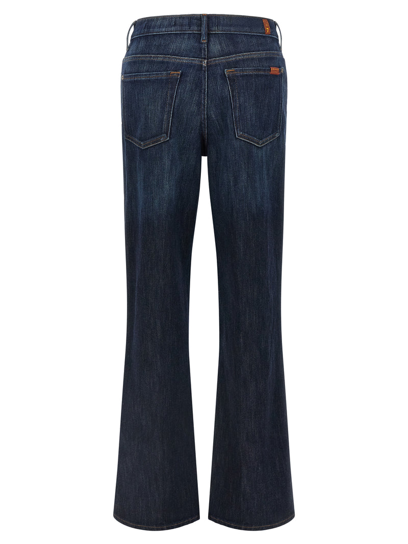 7 For All Mankind Blue Cotton Flared Jeans