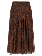 Mini-jupe en soie marron Etro