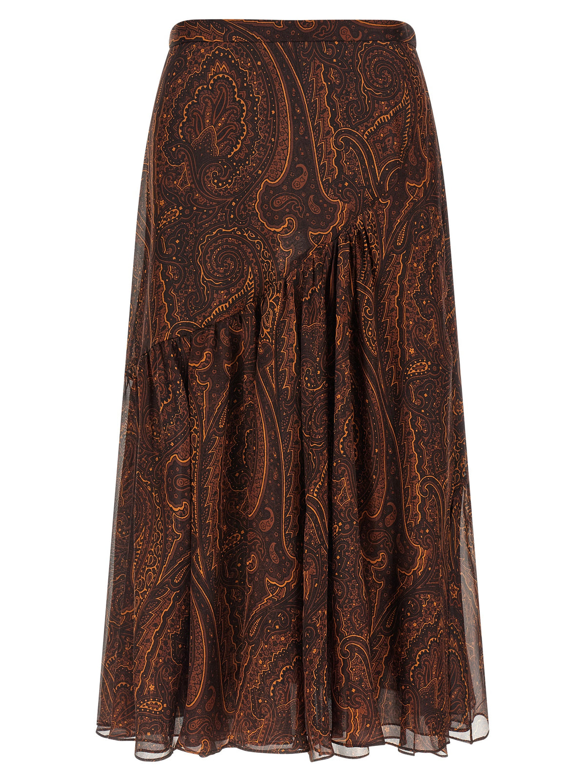 Mini-jupe en soie marron Etro