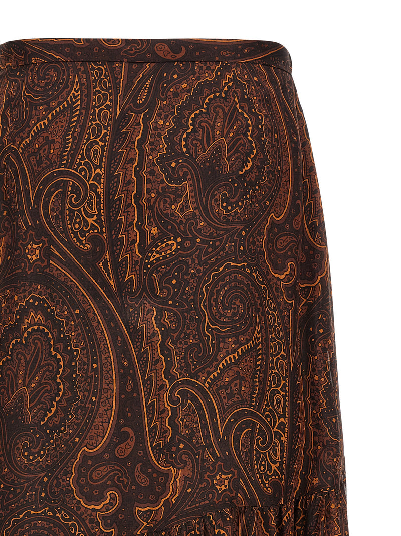 Etro Brown Silk Mini Skirt