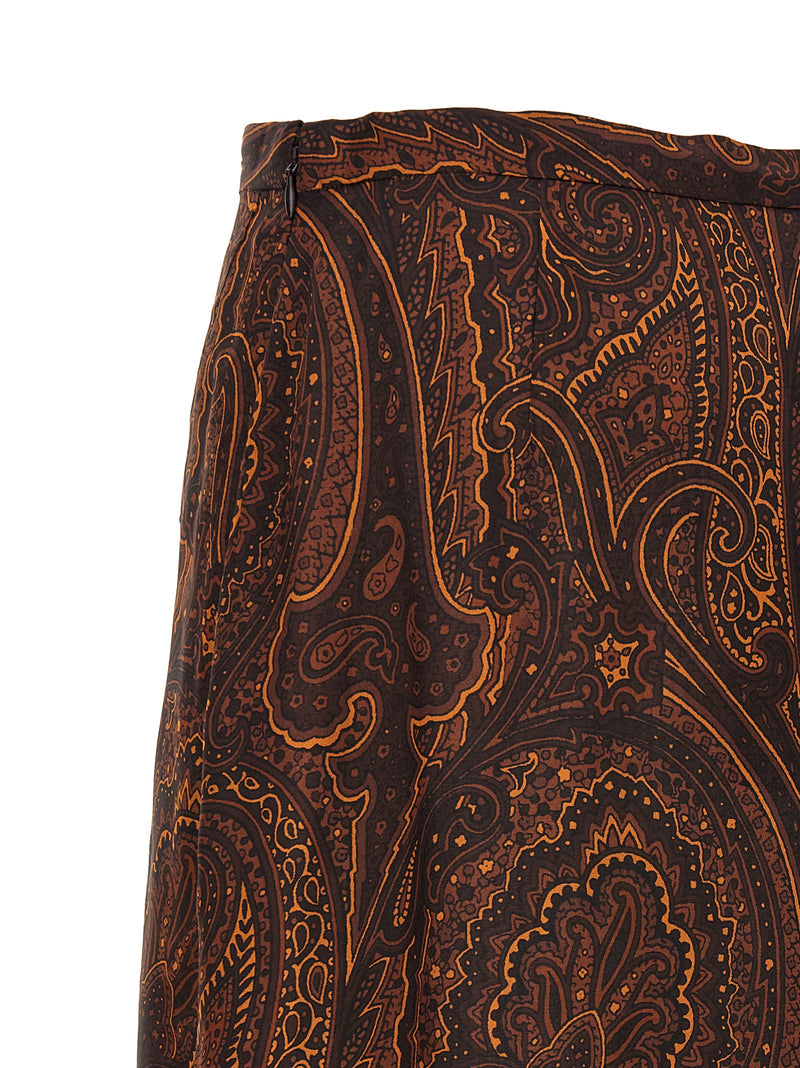 Etro Brown Silk Mini Skirt