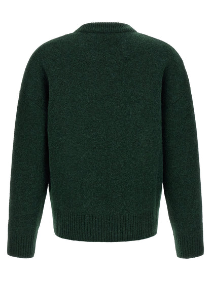Ami Paris Bicolor Alpaca Leather Cardigan