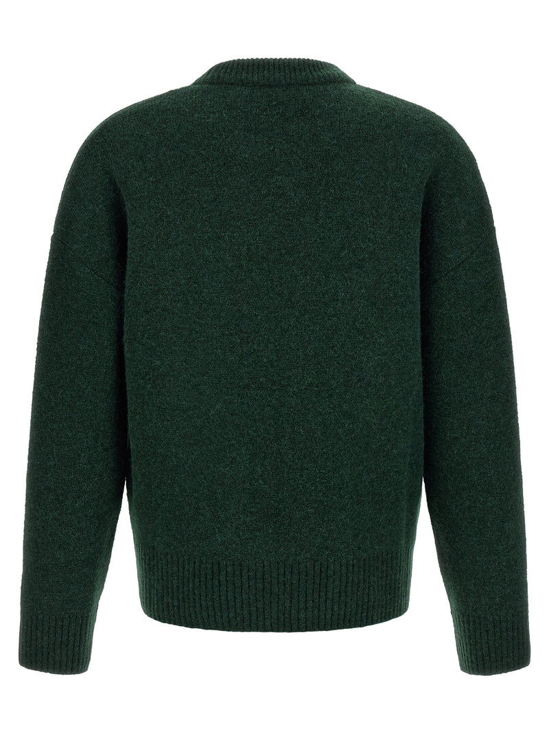 Ami Paris Bicolor Alpaca Leather Cardigan