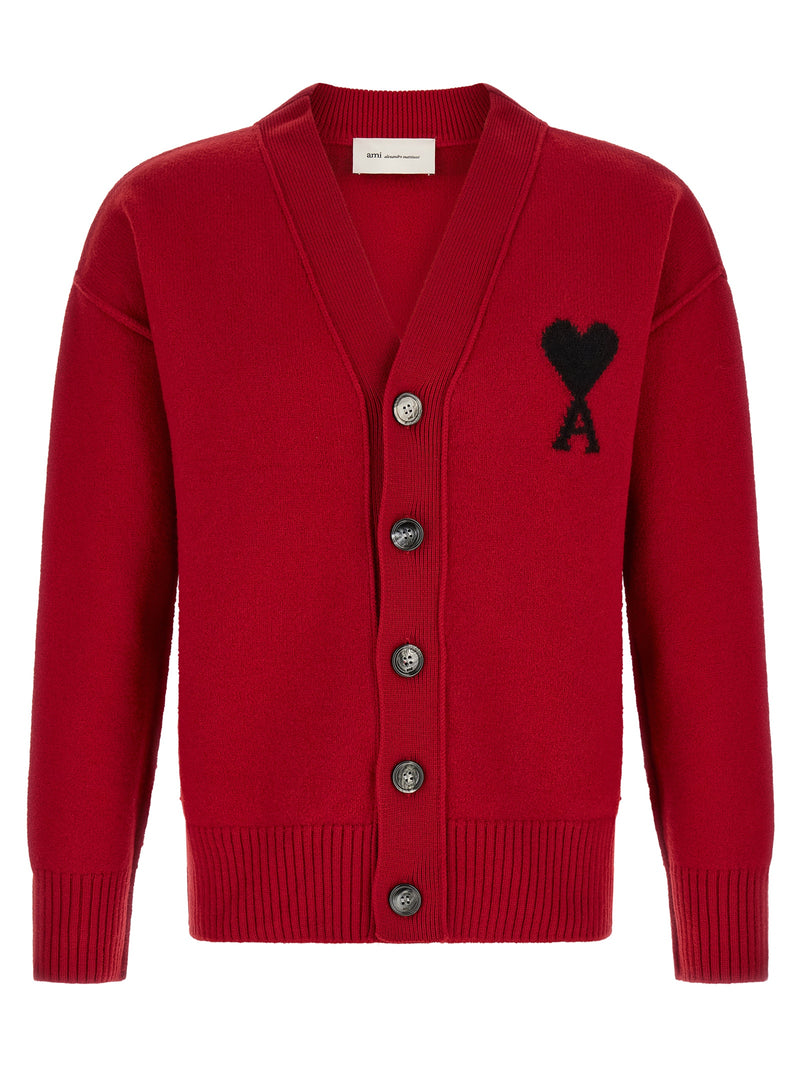 Ami Paris Multicolor Wool Cardigan