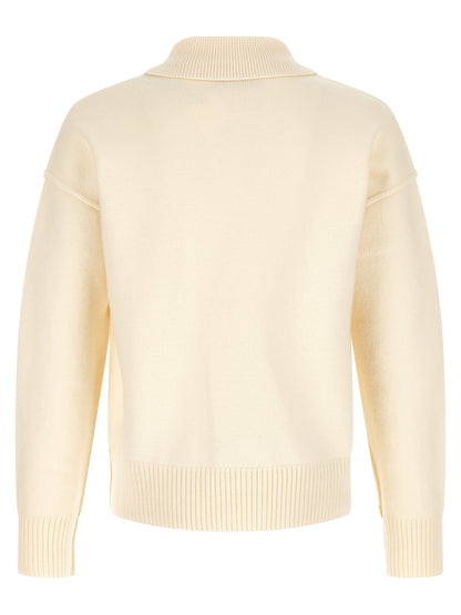 Ami Paris Bicolor Wool Polo Shirt