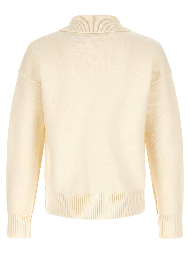 Ami Paris Bicolor Wool Polo Shirt