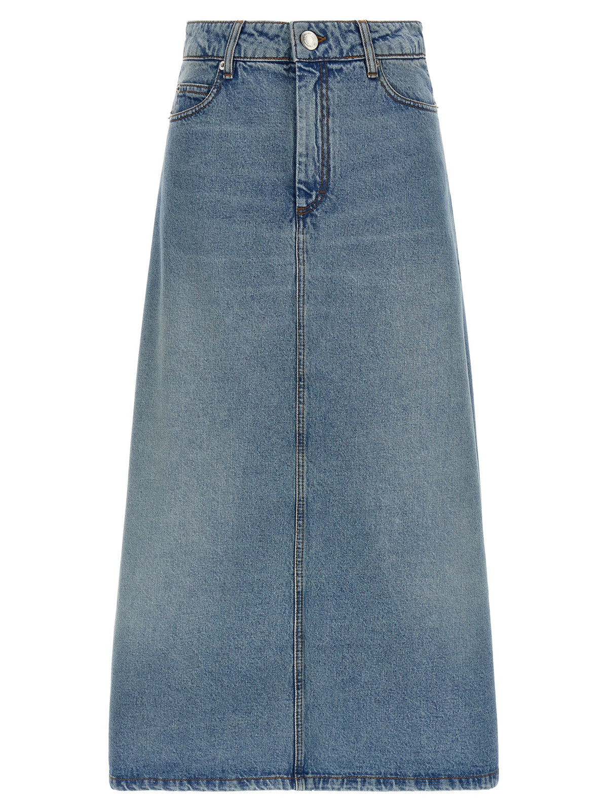 Jupe midi Ami Paris en coton bleu