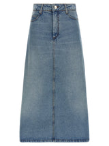 Jupe midi Ami Paris en coton bleu