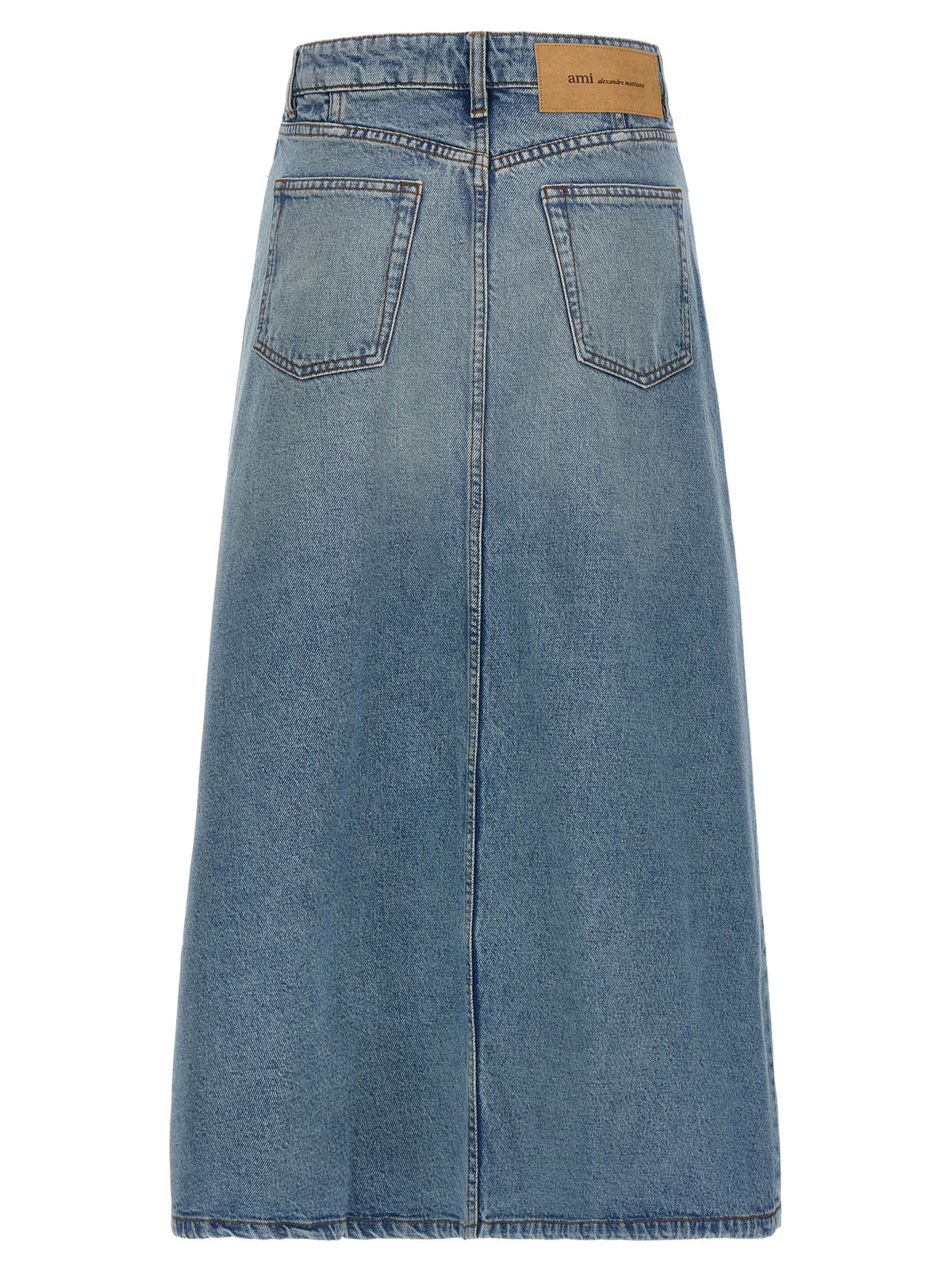 Jupe midi Ami Paris en coton bleu