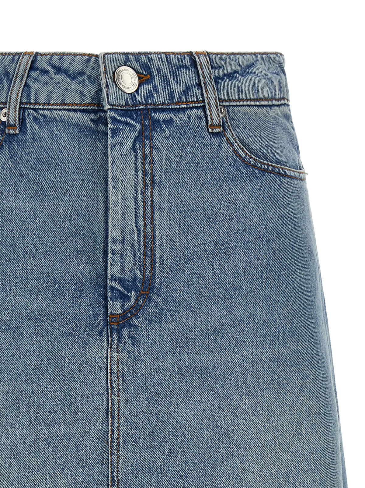 Jupe midi Ami Paris en coton bleu
