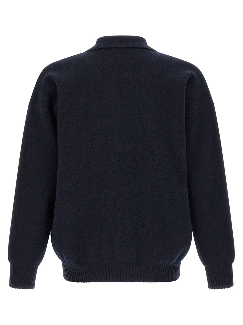 Roberto Collina Blue Merino Wool Polo Shirt